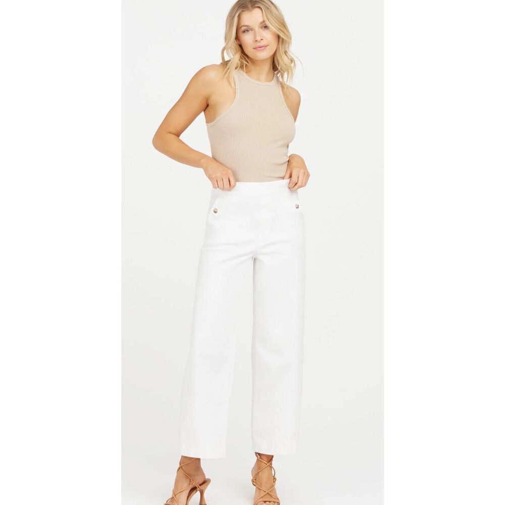 Best Seller ⭐️SPANX stretch twill wide leg pull on pant, $128 , Med  C29